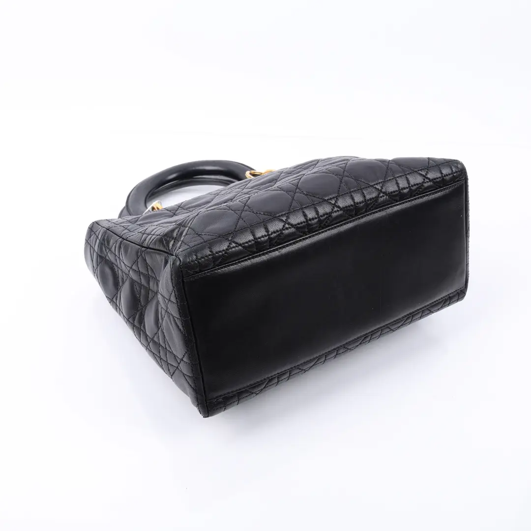Dior Lady Dior Black Cannage Leather Medium Shoulder Bag