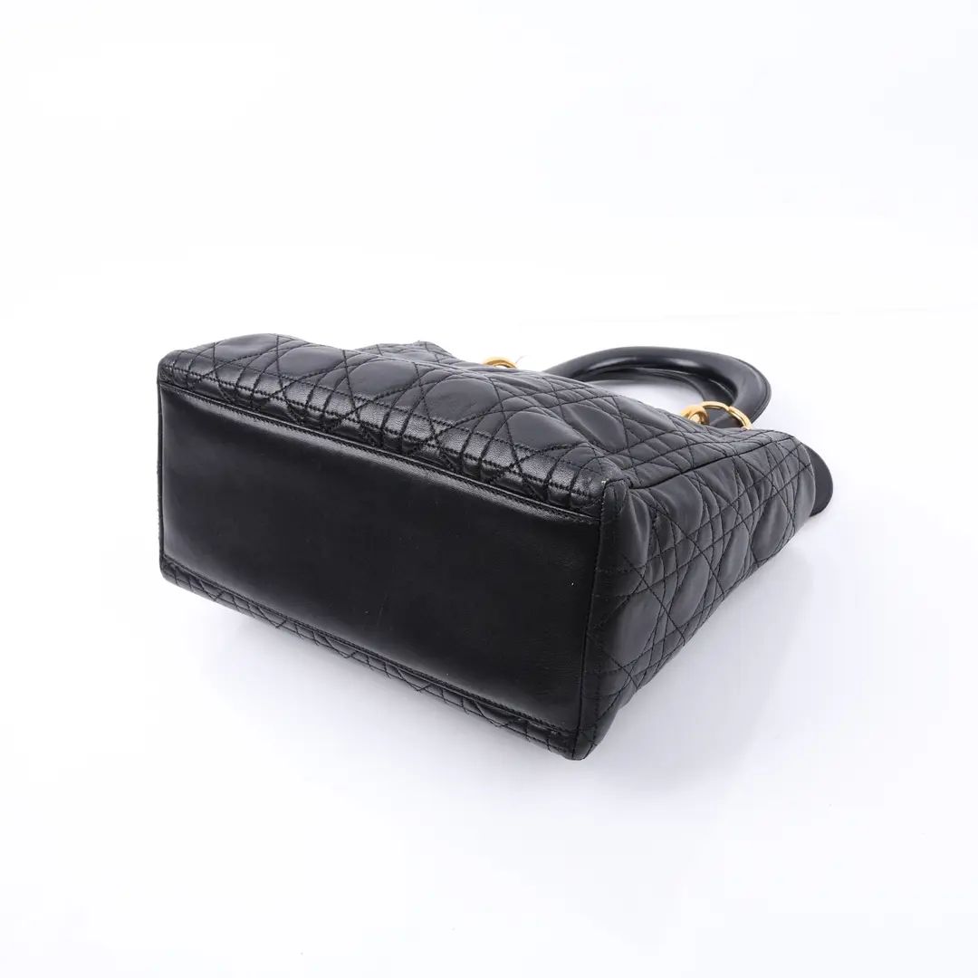 Dior Lady Dior Black Cannage Leather Medium Shoulder Bag