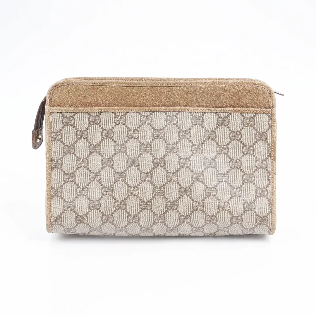 Gucci GG Plus Beige Canvas Clutch Bag