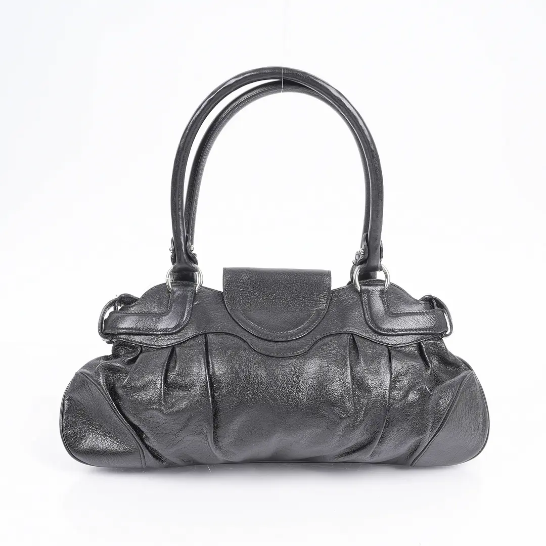 Salvatore Ferragamo Gancini Marisa Black Leather Shoulder Bag