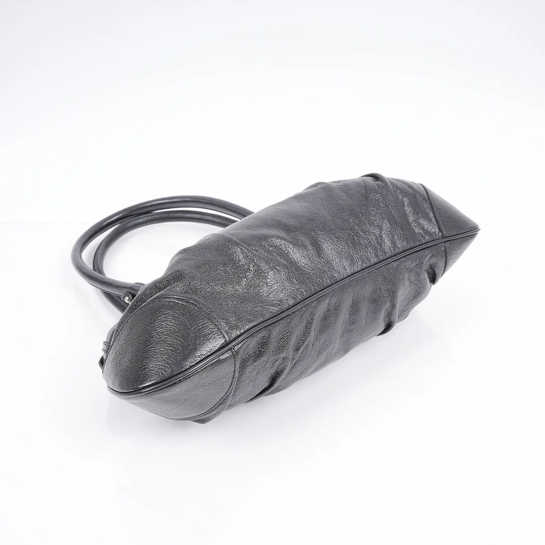 Salvatore Ferragamo Gancini Marisa Black Leather Shoulder Bag