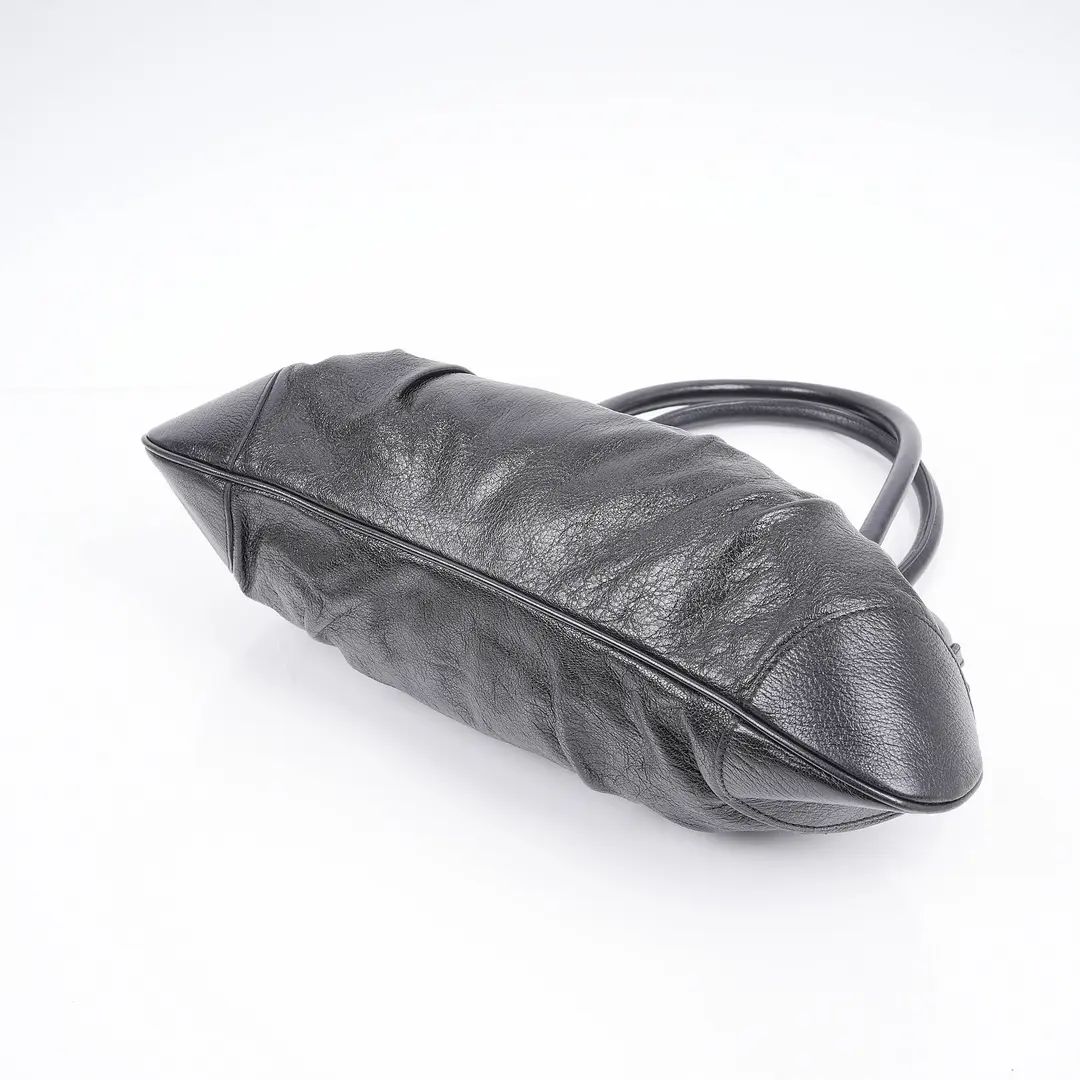 Salvatore Ferragamo Gancini Marisa Black Leather Shoulder Bag
