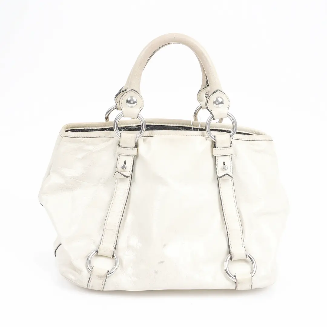 Miu Miu Vitello Lux White Leather Shoulder Bag