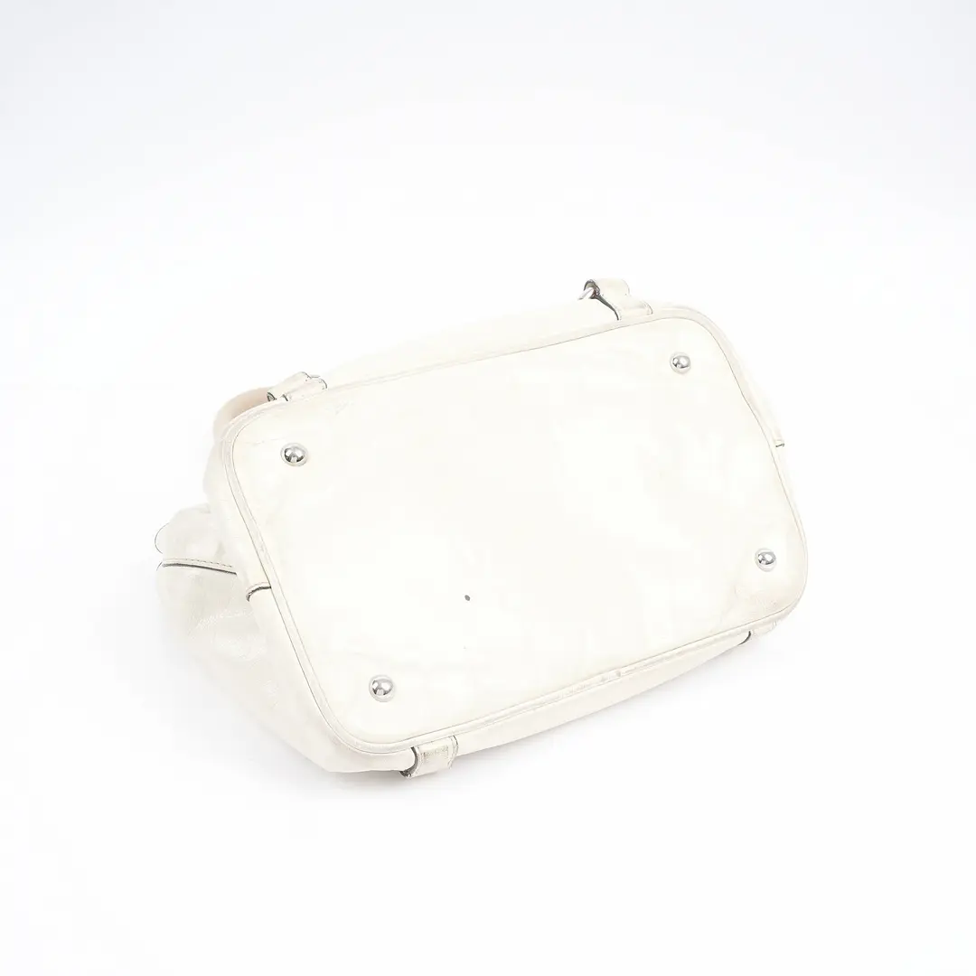 Miu Miu Vitello Lux White Leather Shoulder Bag