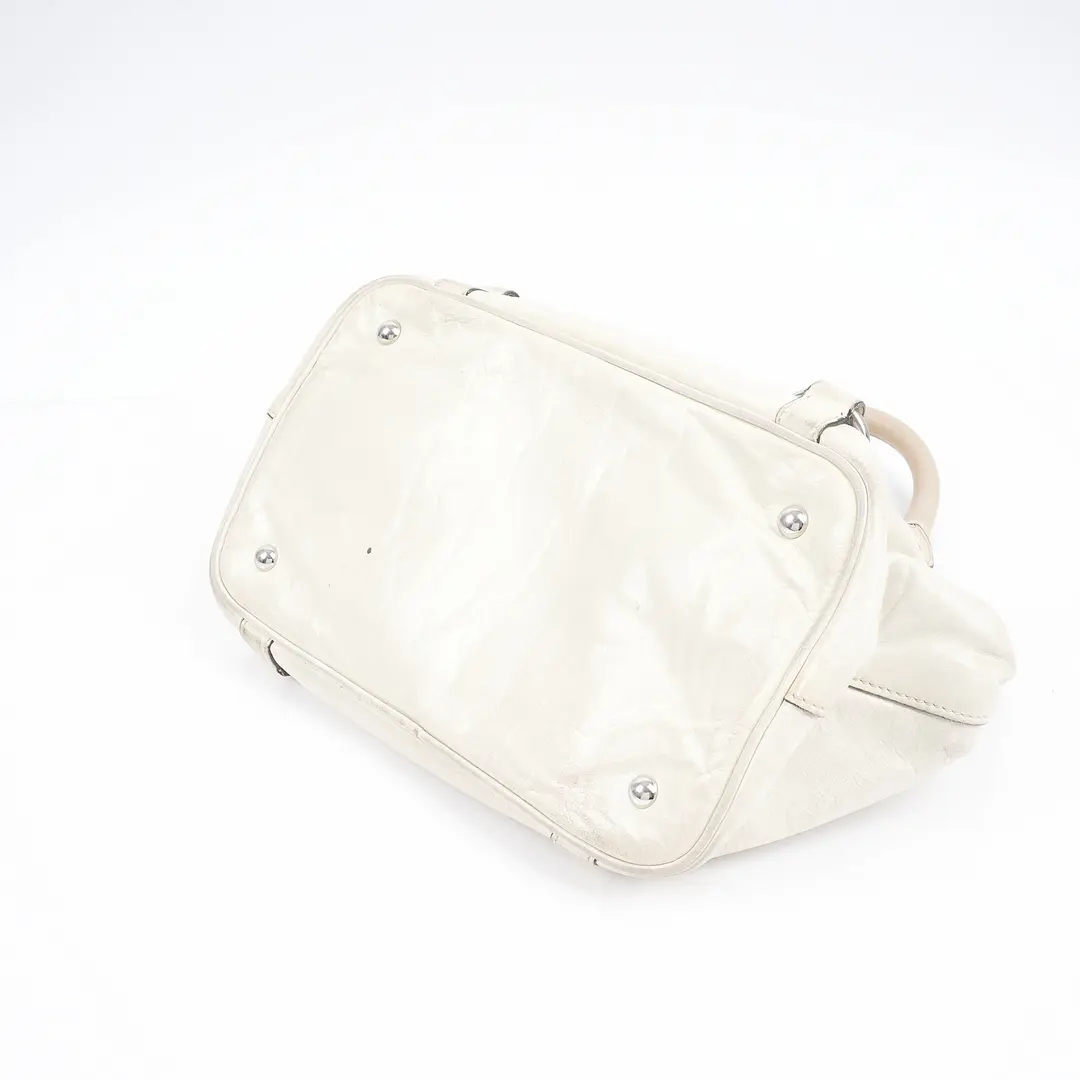 Miu Miu Vitello Lux White Leather Shoulder Bag