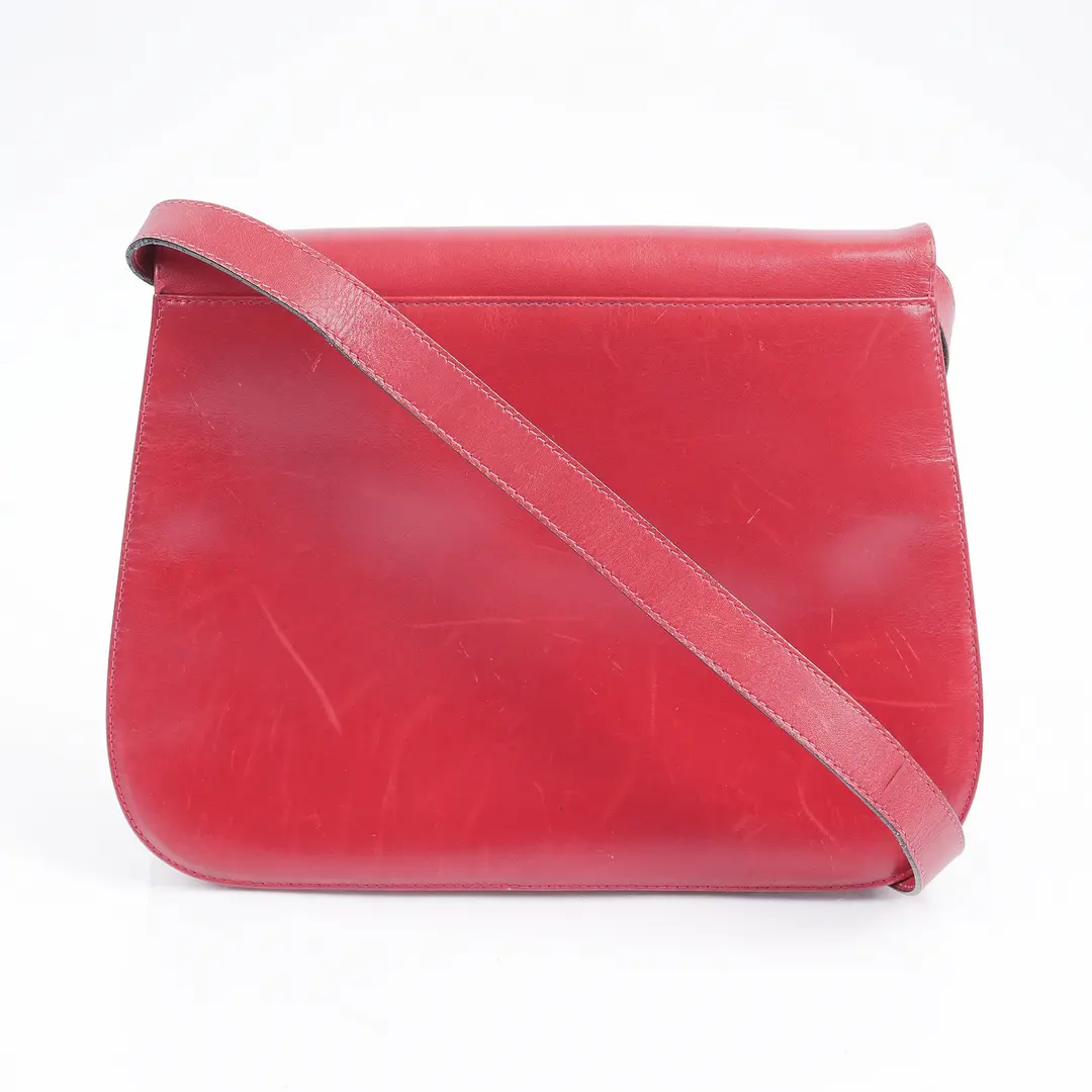 Salvatore Ferragamo Gancini Red Leather Shoulder Bag