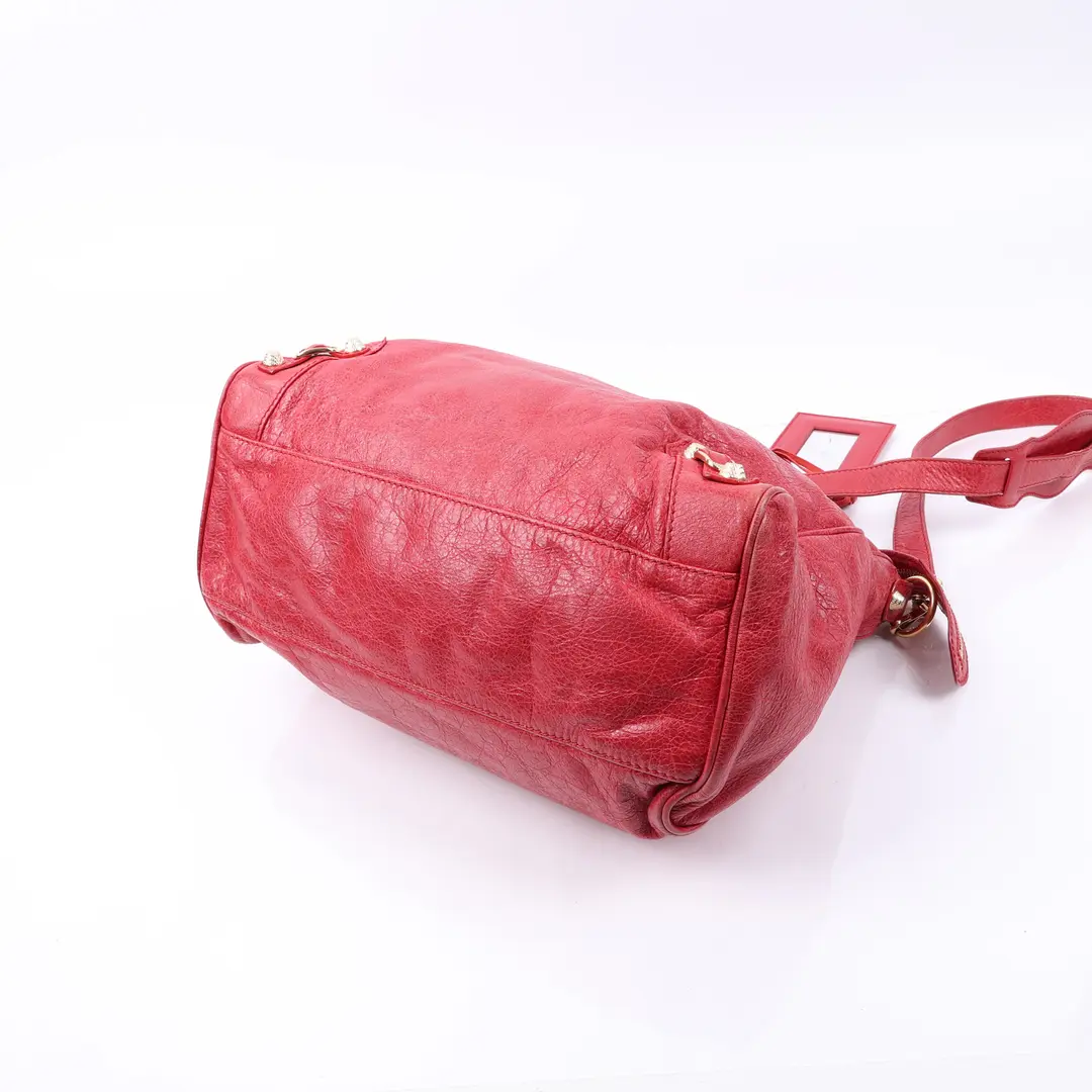 Balenciaga Classic Town Red Leather Shoulder Bag
