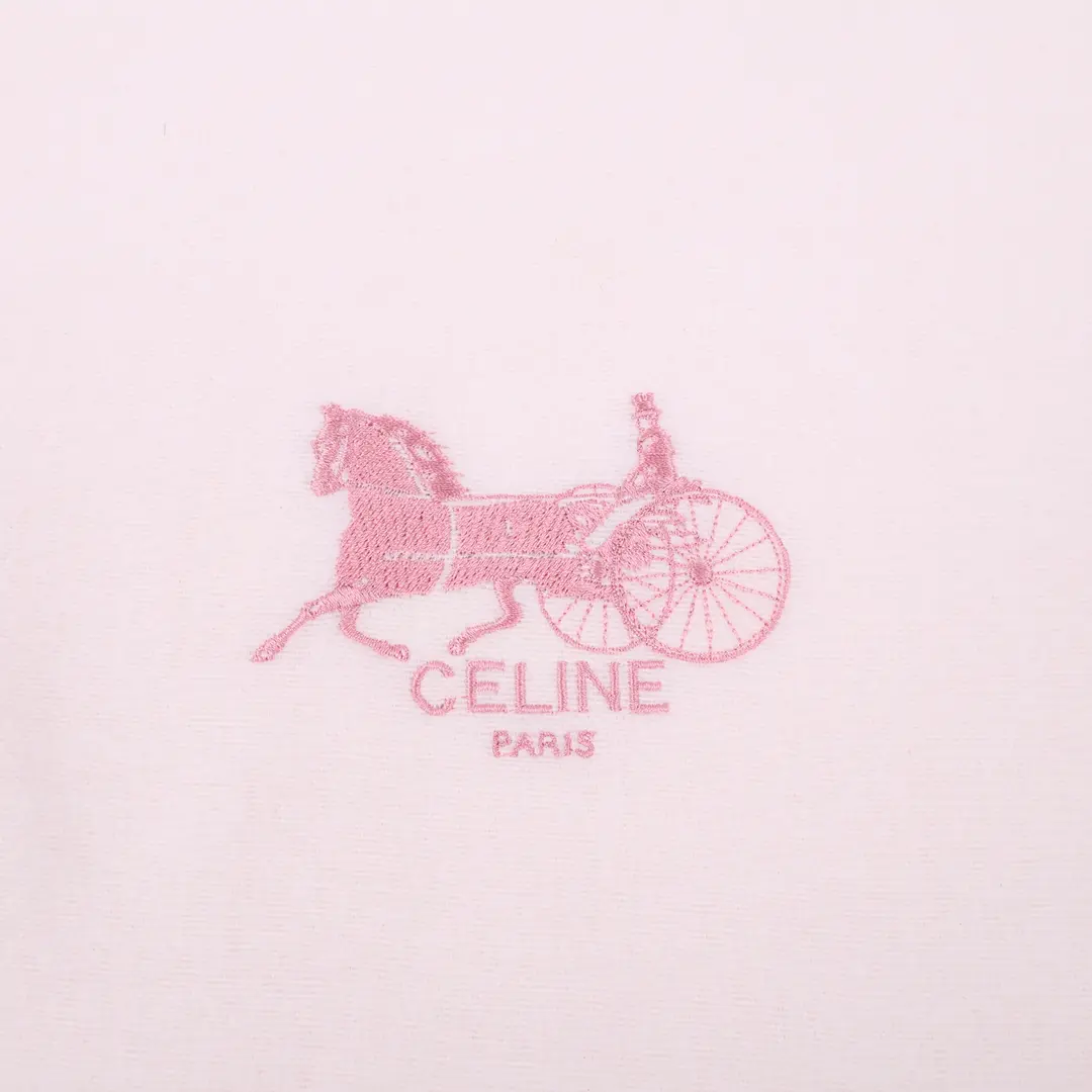 Celine Vintage Caleche Carriage Pink Cotton Blanket