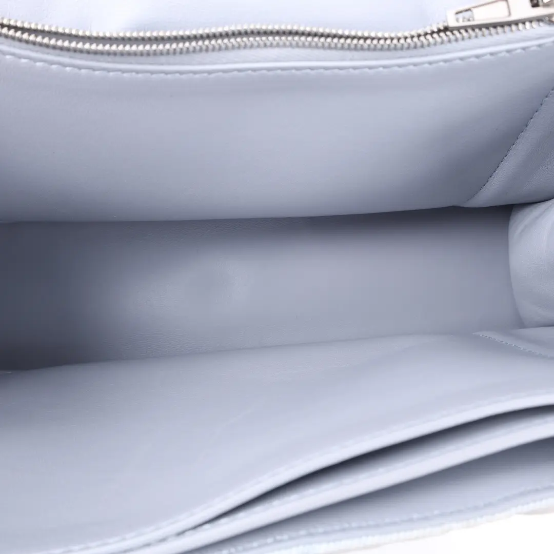 Balenciaga Hourglass Blue Quilted Canvas Shoulder Bag