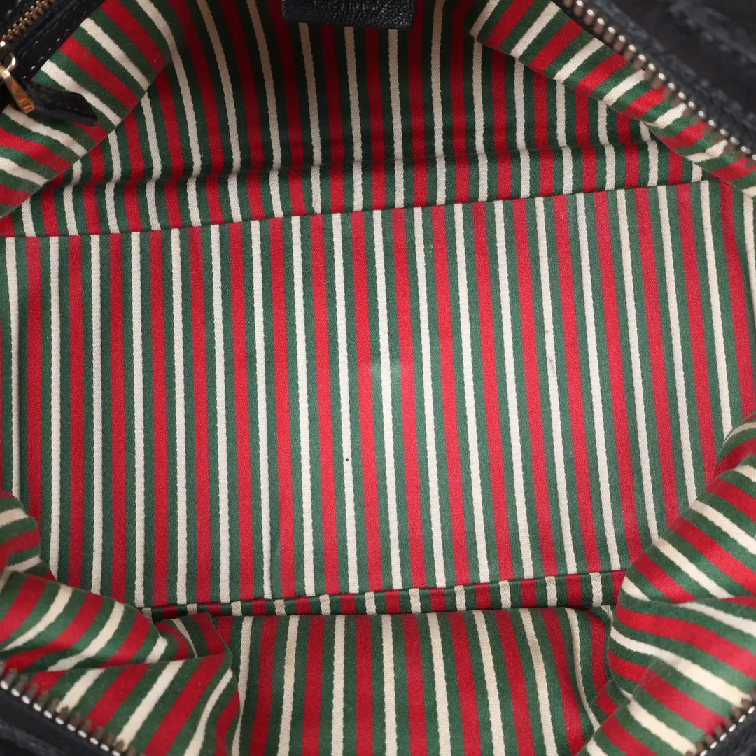 Gucci Bamboo Horsebit Black Leather Shoulder Bag