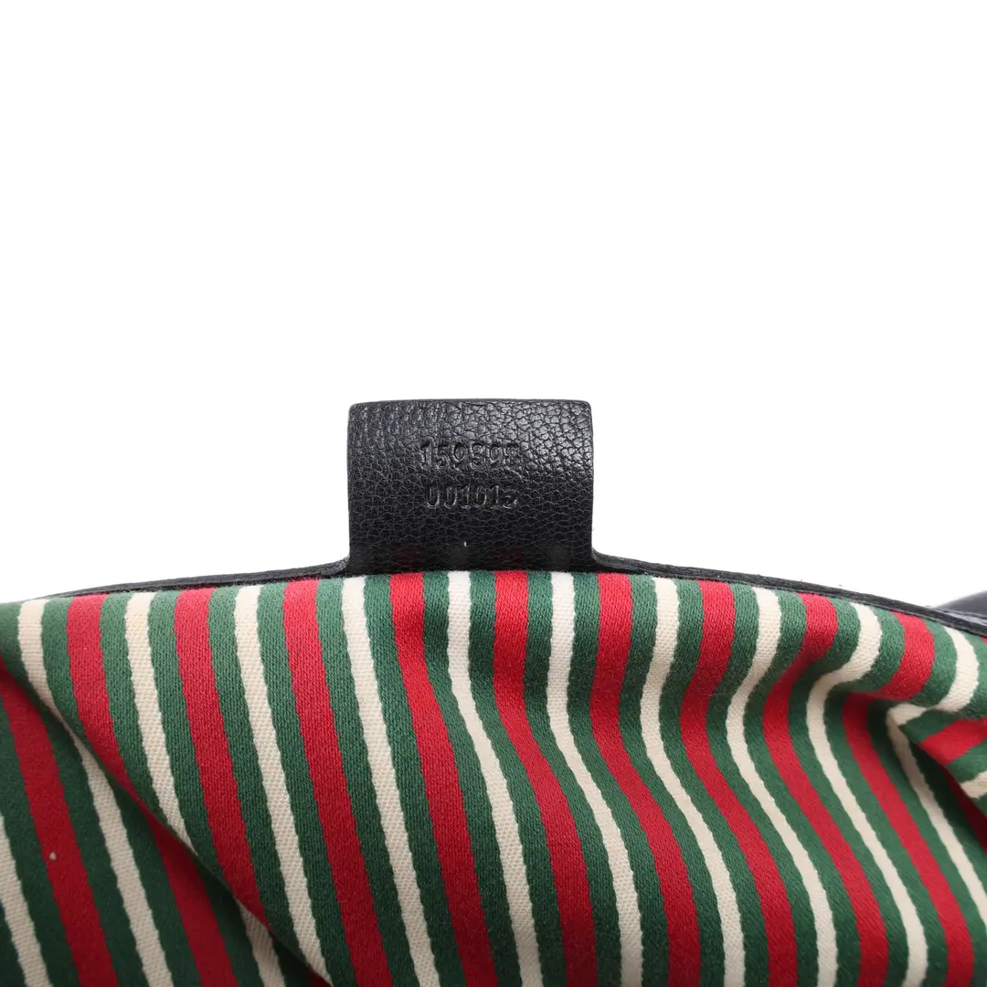 Gucci Bamboo Horsebit Black Leather Shoulder Bag
