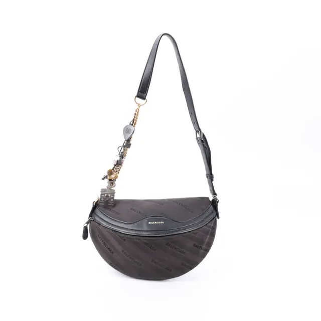 Balenciaga Souvenir Black Canvas Shoulder Bag