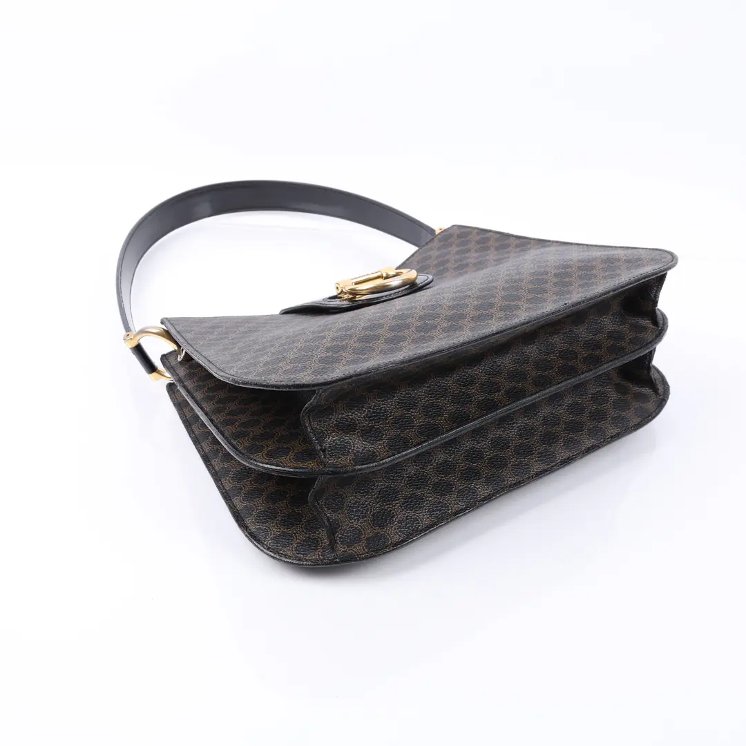 Celine Macadam Brown Canvas Shoulder Bag
