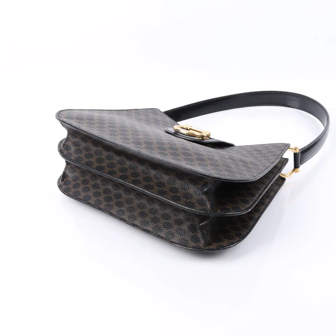 Celine Macadam Brown Canvas Shoulder Bag