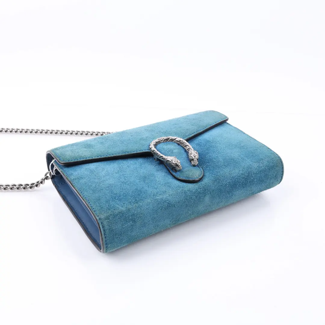 Gucci Dionysus Blue Suede Shoulder Bag