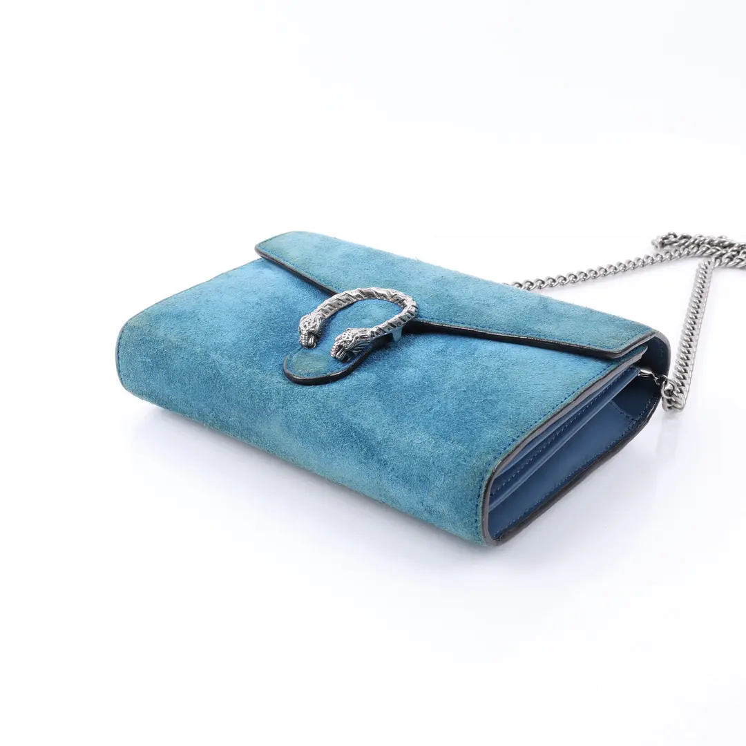 Gucci Dionysus Blue Suede Shoulder Bag