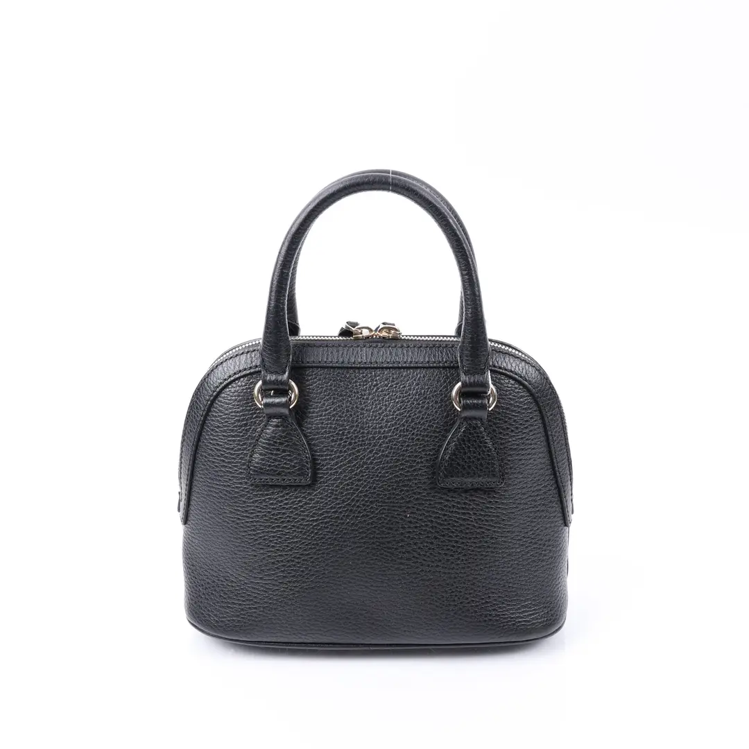 Gucci Dome Black Pebbled Leather Shoulder Bag