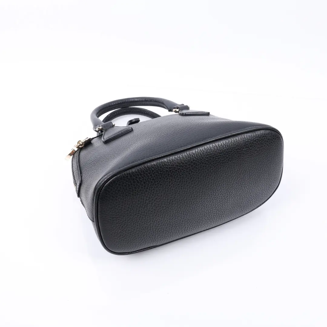 Gucci Dome Black Pebbled Leather Shoulder Bag