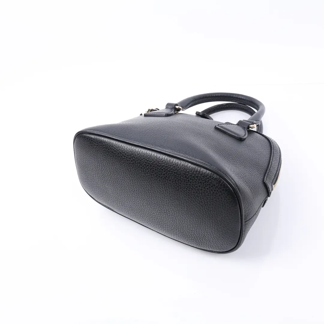 Gucci Dome Black Pebbled Leather Shoulder Bag