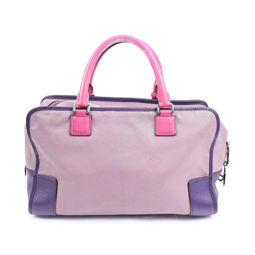 Loewe Amazona Pink Purple Leather Shoulder Bag