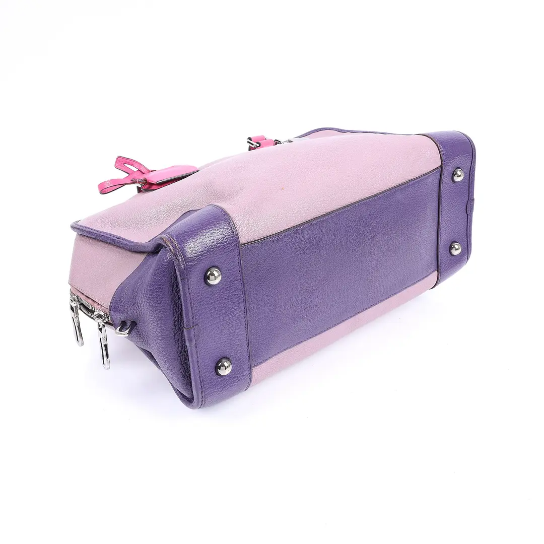 Loewe Amazona Pink Purple Leather Shoulder Bag