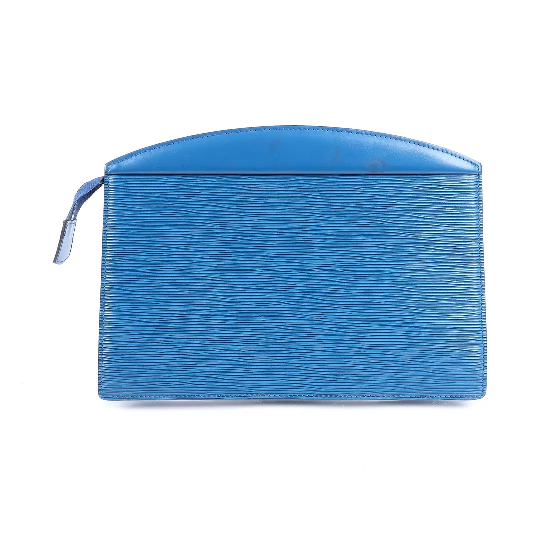 Louis Vuitton Pochette Homme Blue Epi Leather Clutch