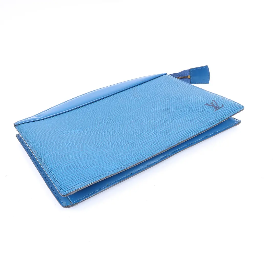 Louis Vuitton Pochette Homme Blue Epi Leather Clutch