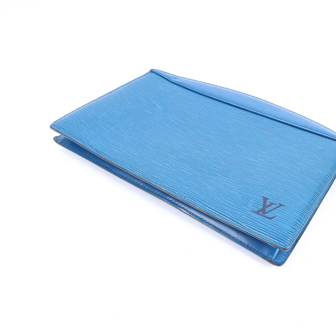 Louis Vuitton Pochette Homme Blue Epi Leather Clutch