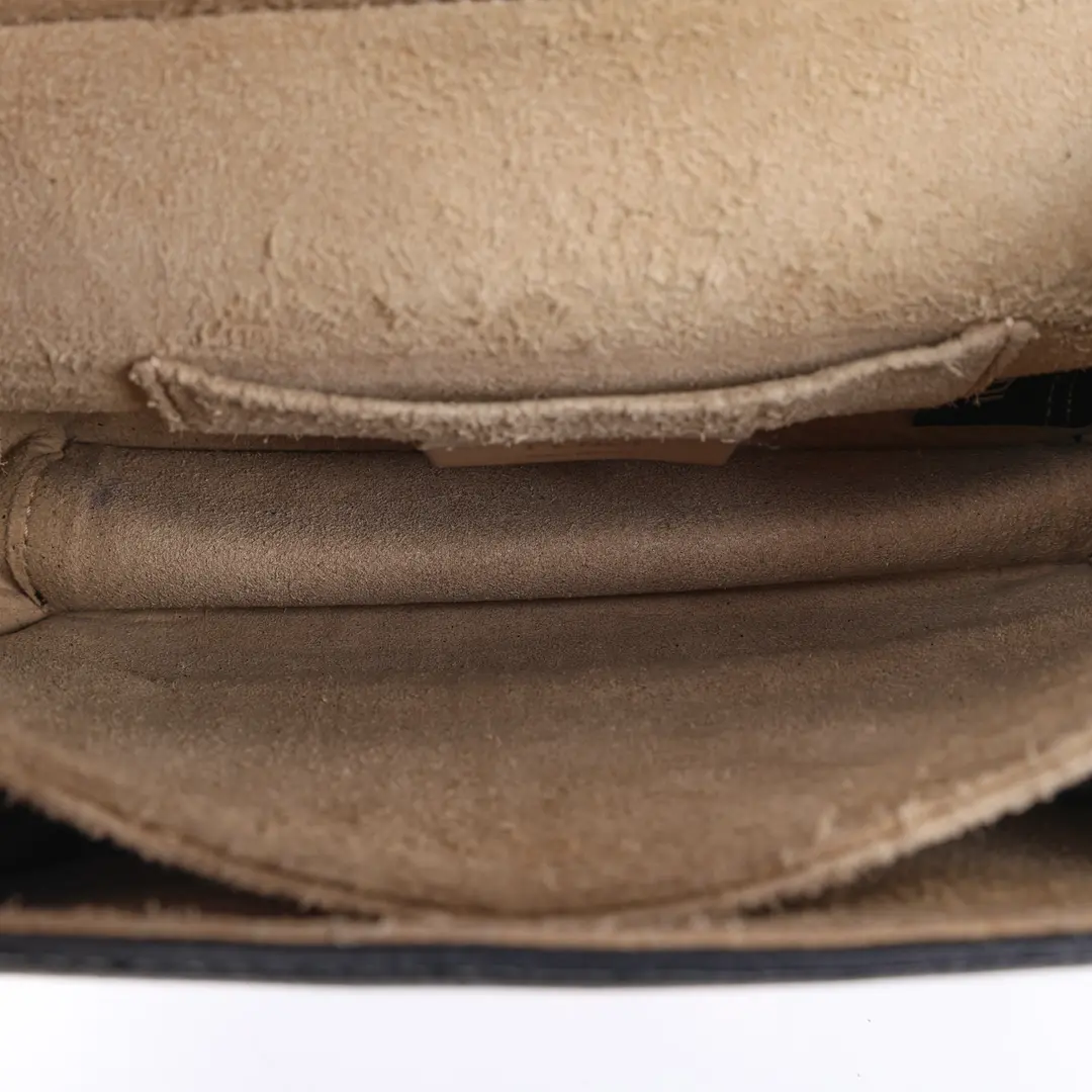 Fendi Kan I Black FF Embossed Leather Shoulder Bag