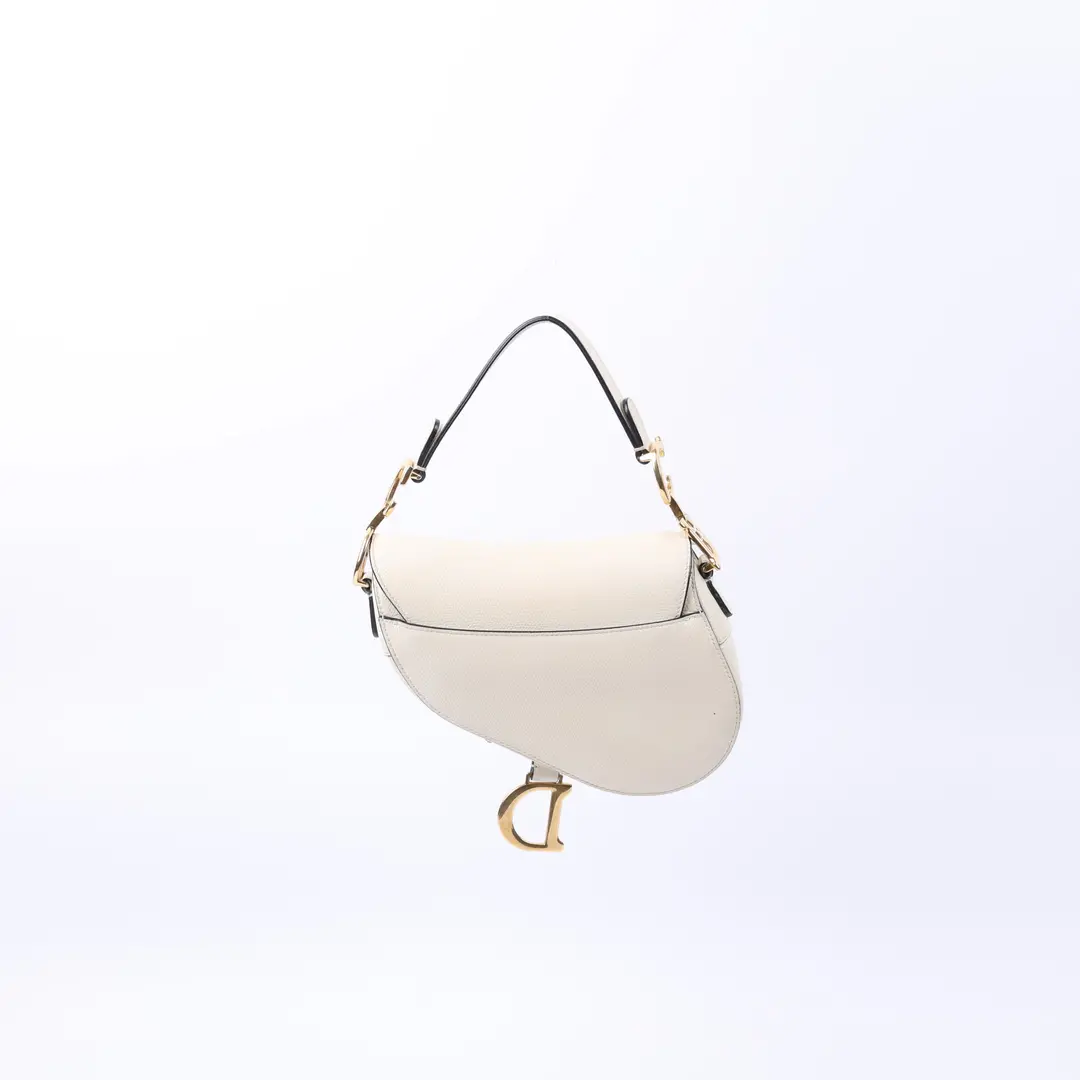 Dior Saddle White Grained Calfskin Shoulder Bag