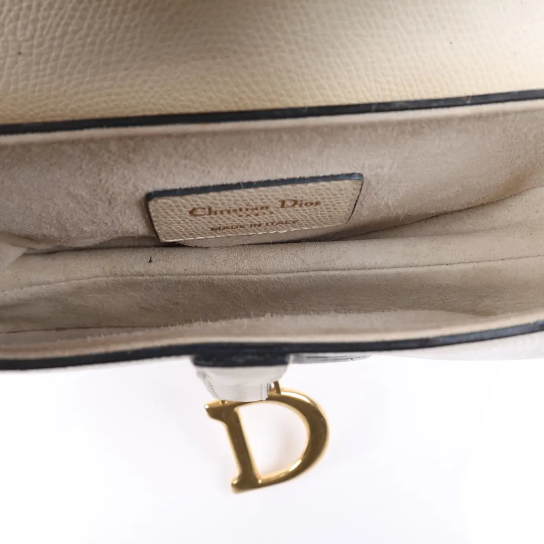 Dior Saddle White Grained Calfskin Shoulder Bag