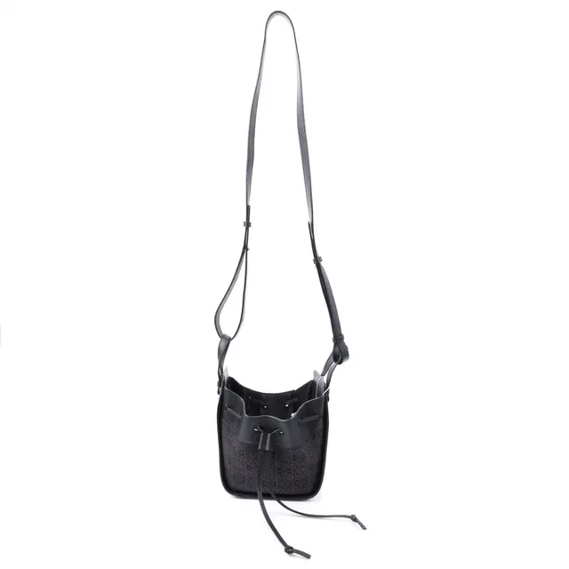 Loewe Hammock Drawstring Black Anagram Canvas Mini Bucket Bag