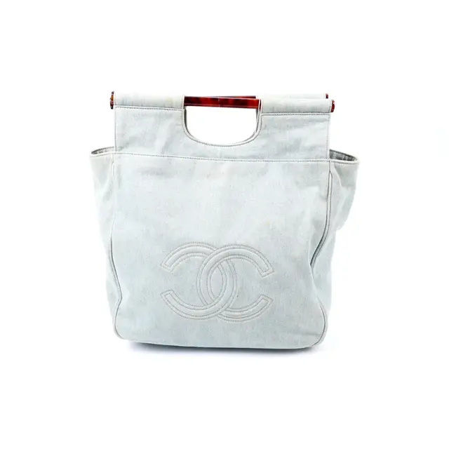 Chanel Vintage Blue Denim Tote Bag
