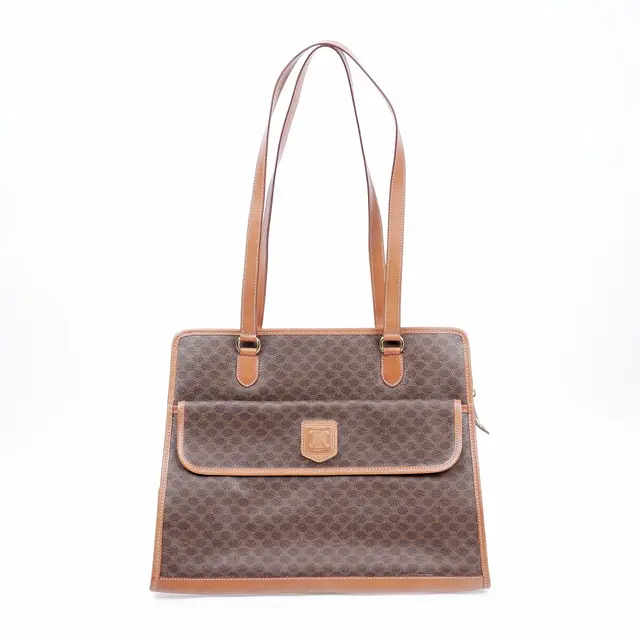 Celine Macadam Brown Canvas Tote Bag