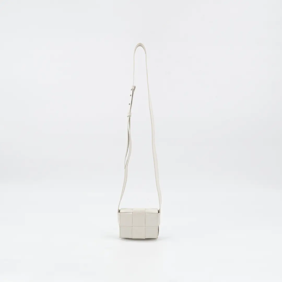 Bottega Veneta Cassette Cream Leather Mini Crossbody Bag