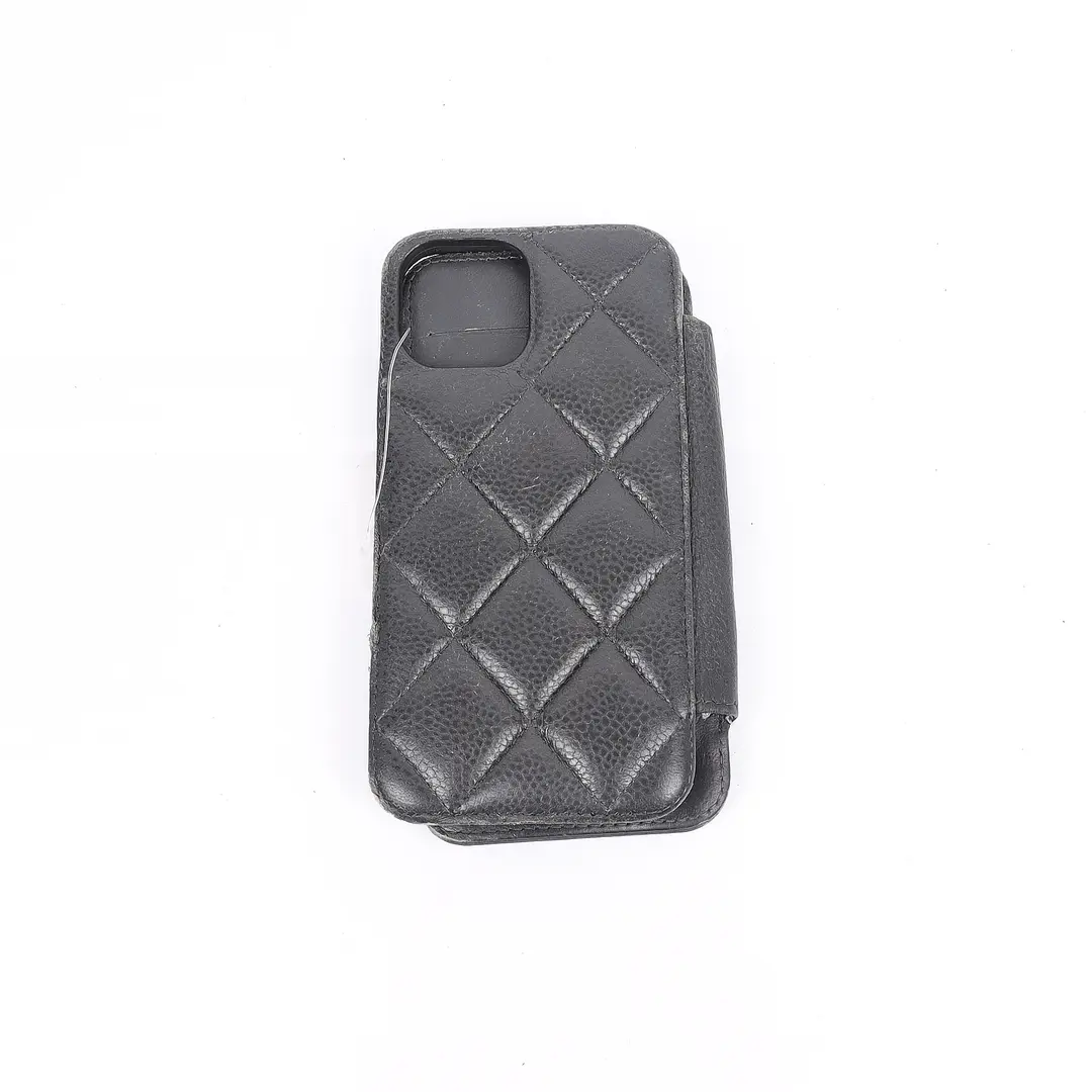 Chanel Classic Folio Black Caviar Phone Case