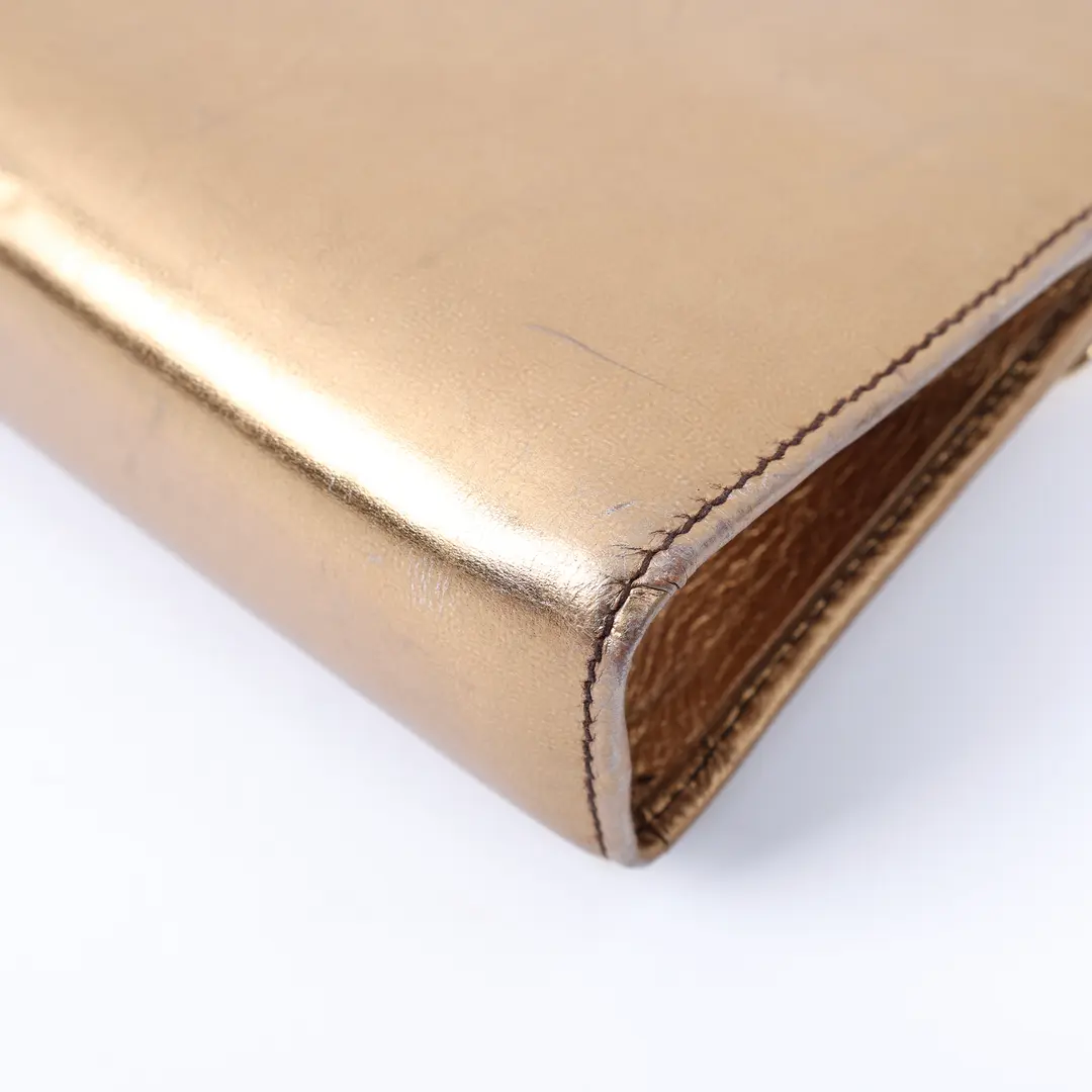 Salvatore Ferragamo Gancini Gold Metallic Leather Mini Bag