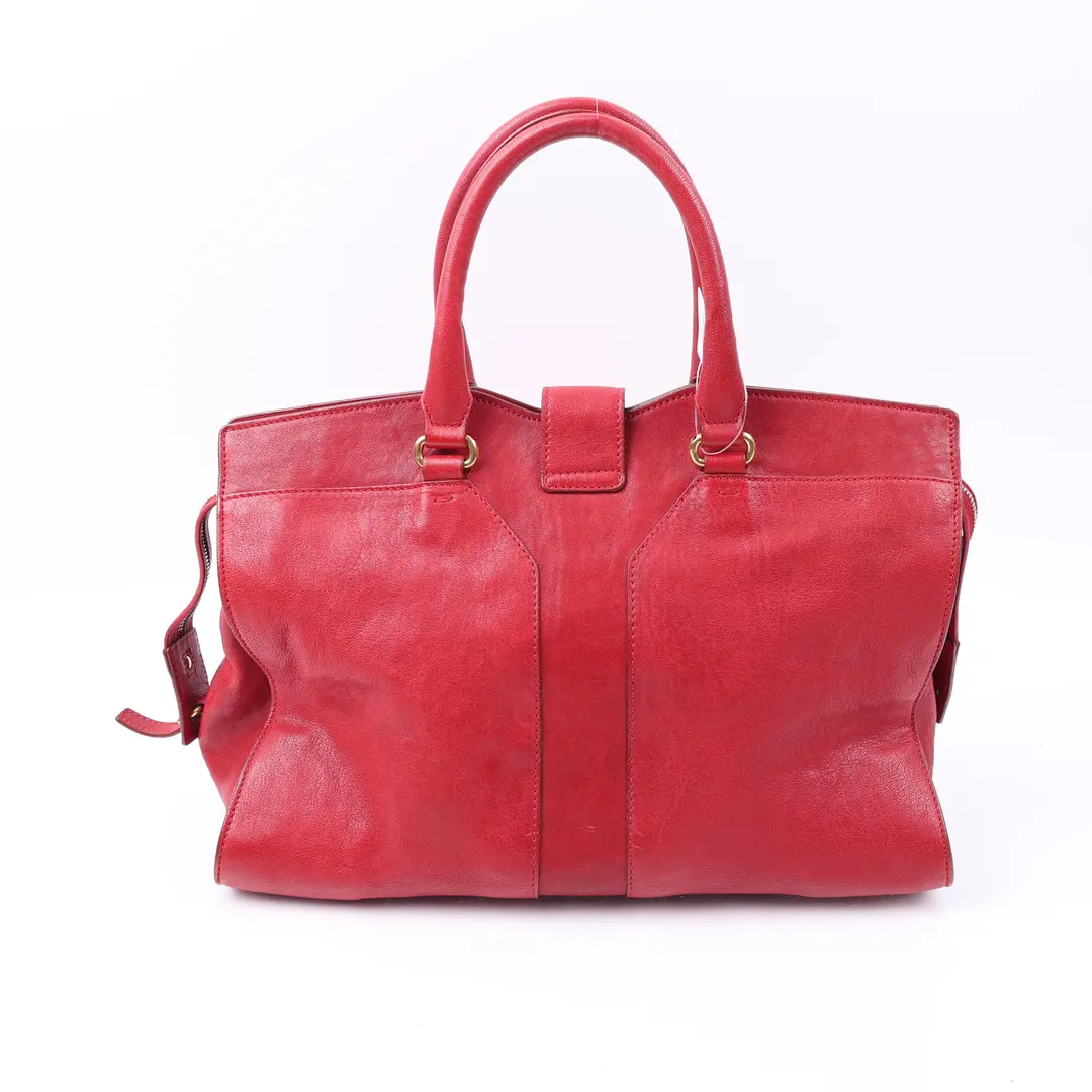 Saint Laurent Cabas Chyc Red Leather Top Handle Bag