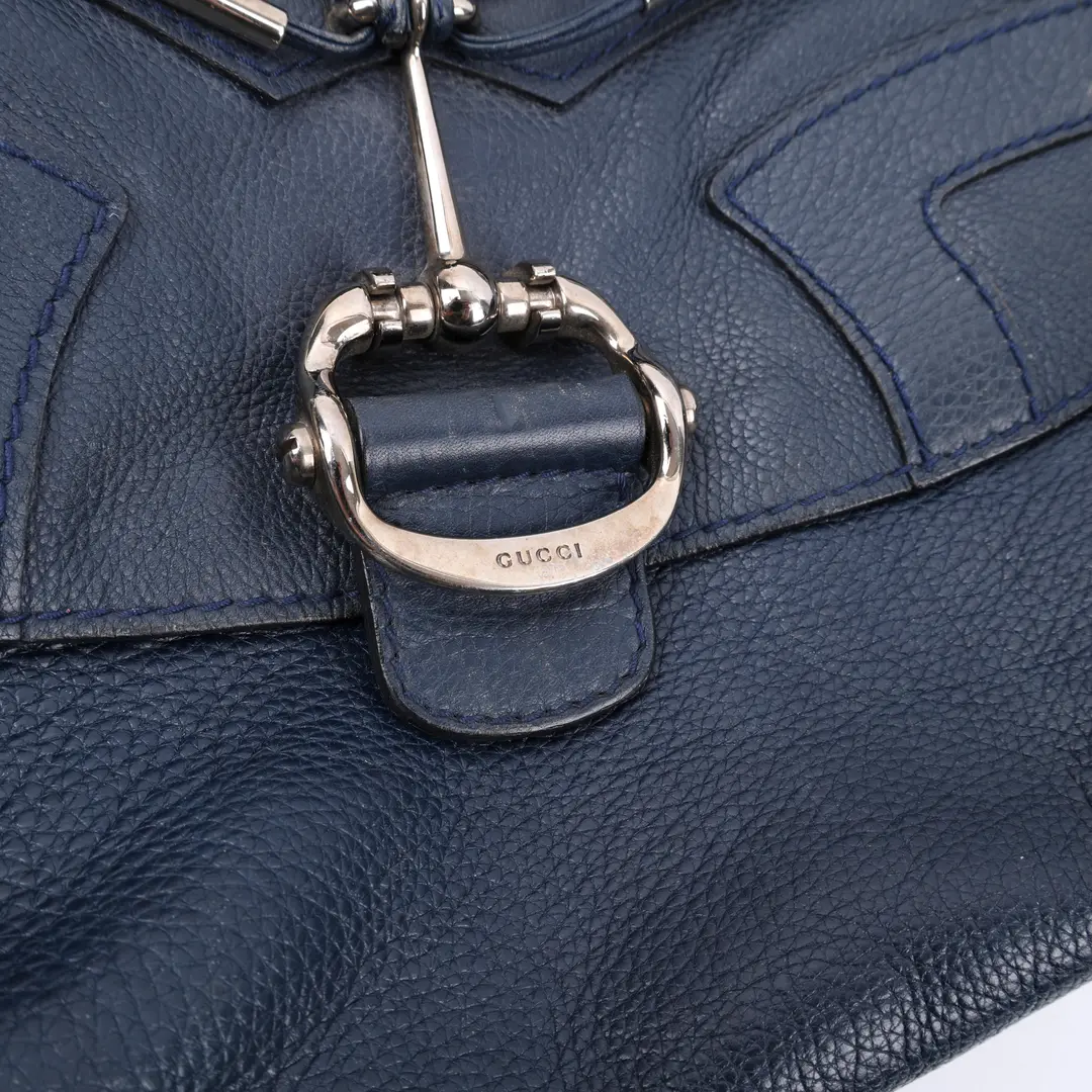 Gucci Indy Hobo Blue Leather Shoulder Bag