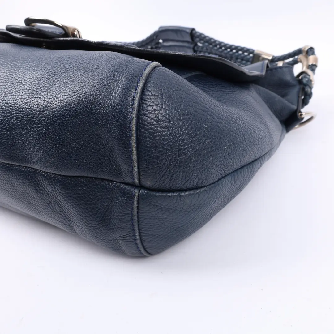 Gucci Indy Hobo Blue Leather Shoulder Bag