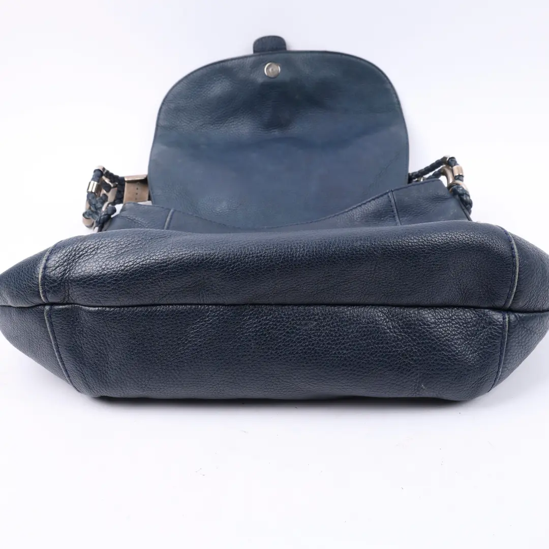 Gucci Indy Hobo Blue Leather Shoulder Bag