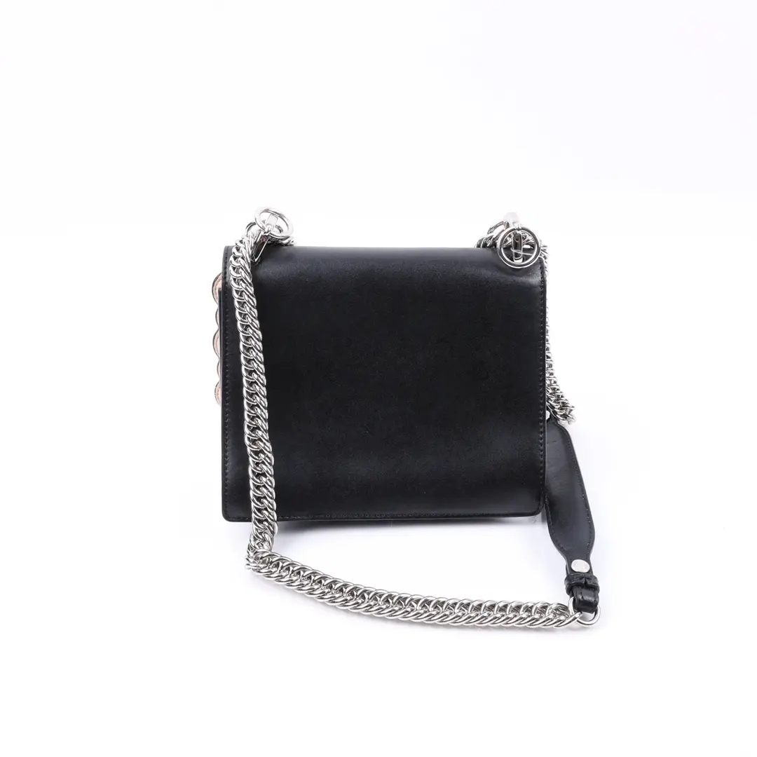 Fendi Kan I Pearl Black Leather Shoulder Bag