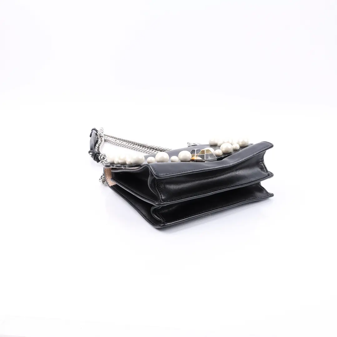 Fendi Kan I Pearl Black Leather Shoulder Bag