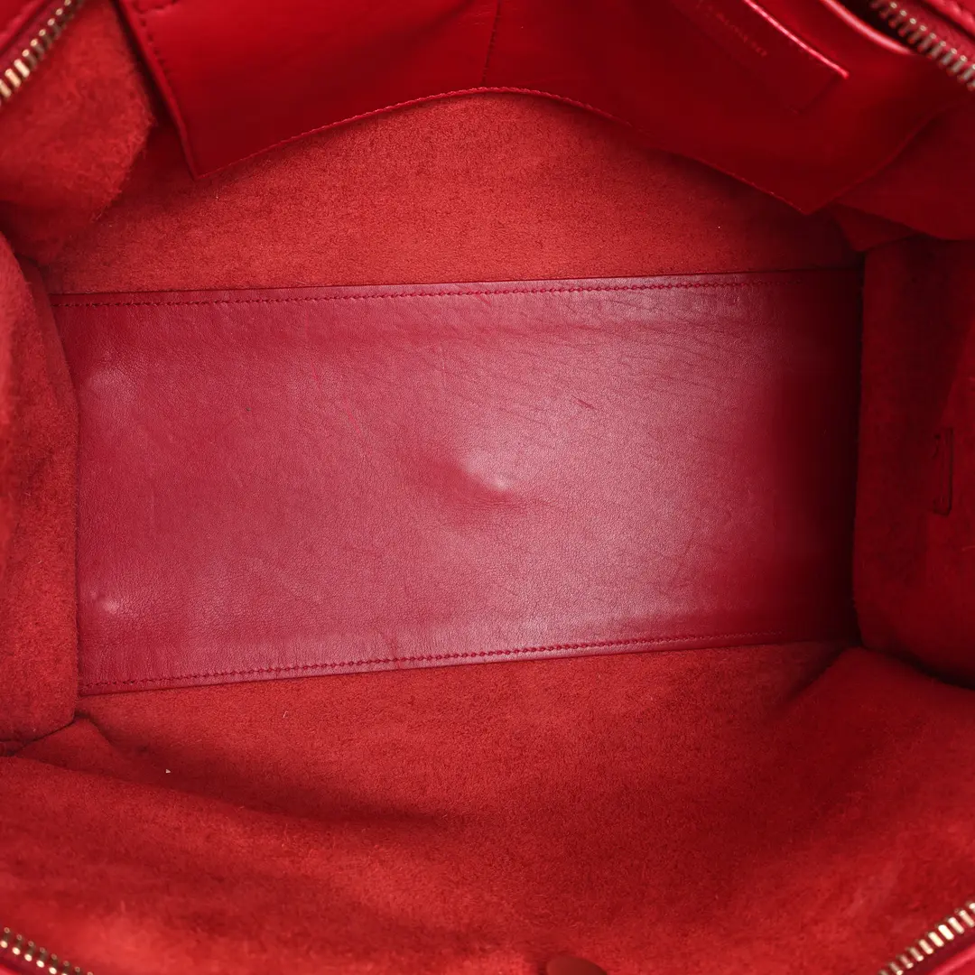 Saint Laurent Cabas Chyc Red Leather Shoulder Bag