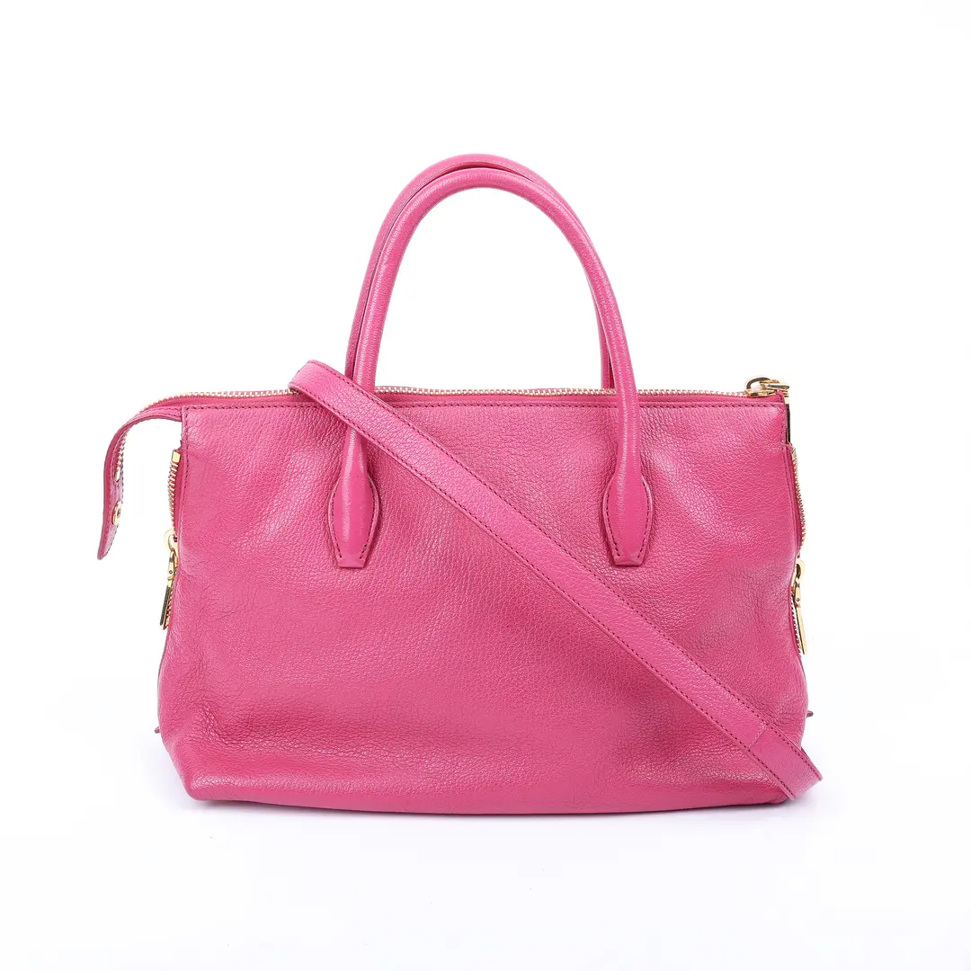 Miu Miu Pink Leather Satchel Handbag