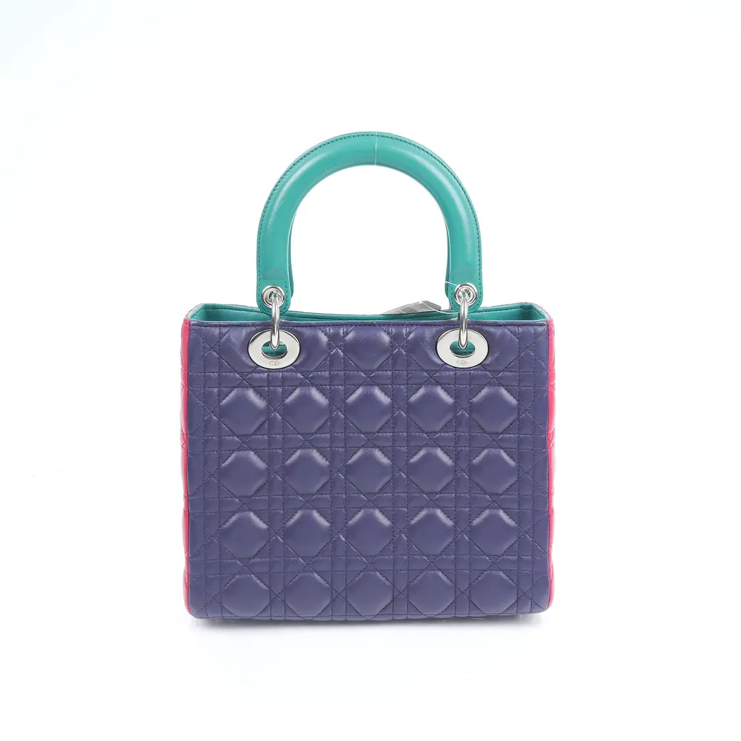 Dior Lady Dior Purple Lambskin Medium Shoulder Bag