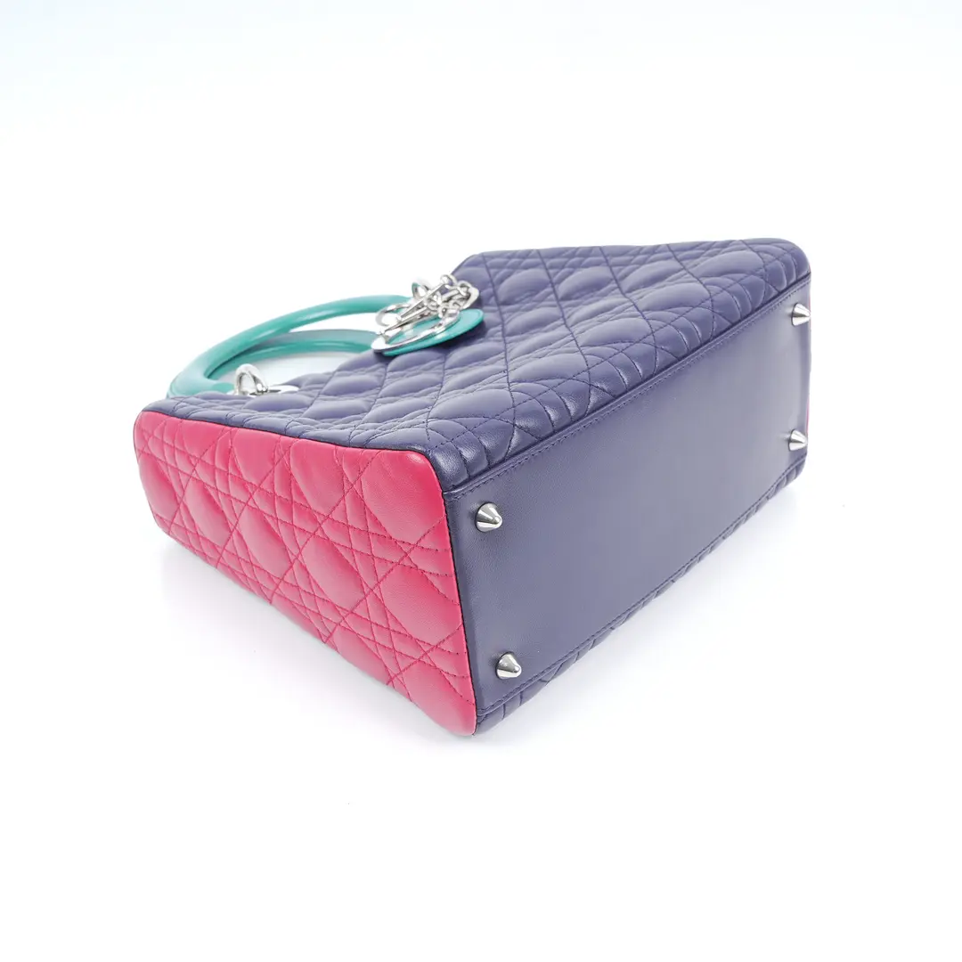 Dior Lady Dior Purple Lambskin Medium Shoulder Bag