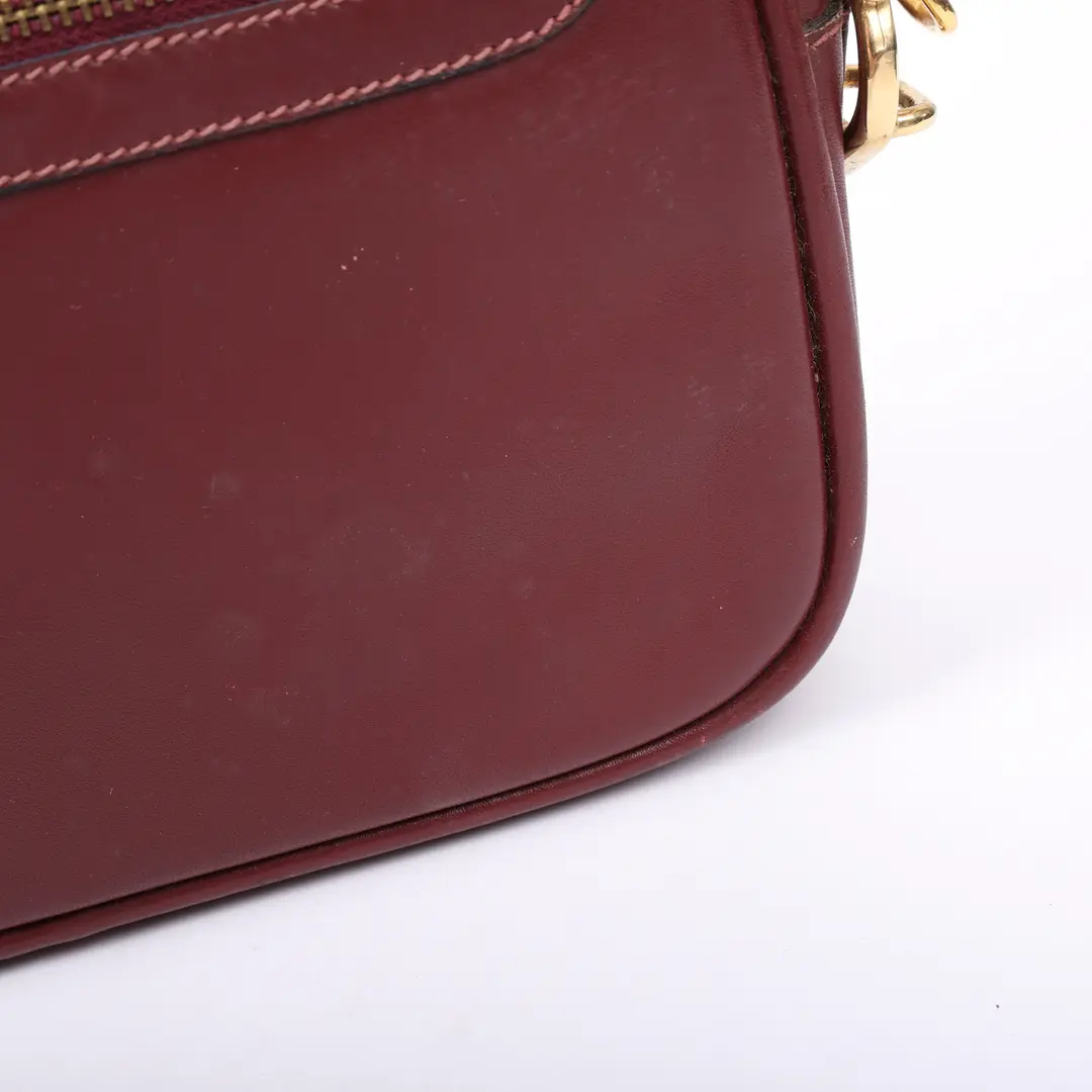Cartier Must de Cartier Burgundy Leather Shoulder Bag