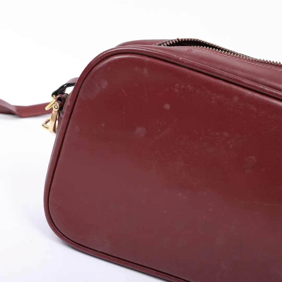 Cartier Must de Cartier Burgundy Leather Shoulder Bag