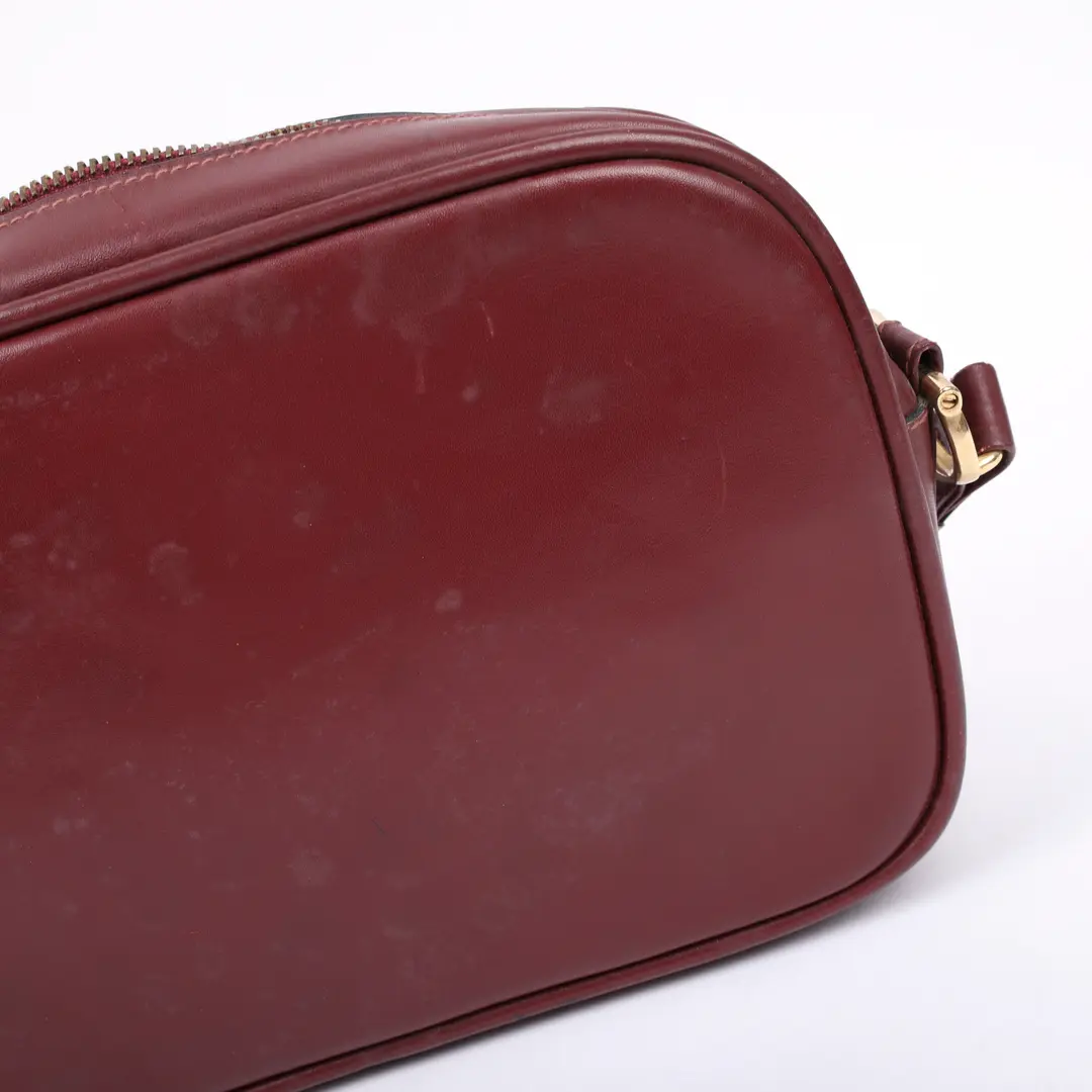 Cartier Must de Cartier Burgundy Leather Shoulder Bag